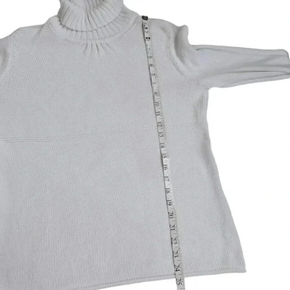 J.Jill Turtleneck Knit Sweater White Long Sleeve Size Medium - Picture 12 of 12